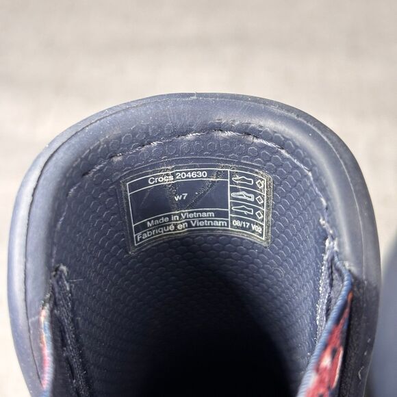 Crocs Freesail Chelsea Boots Navy‎ Blue Floral Pull On Rain Boot Women’s 7 - Picture 9 of 11